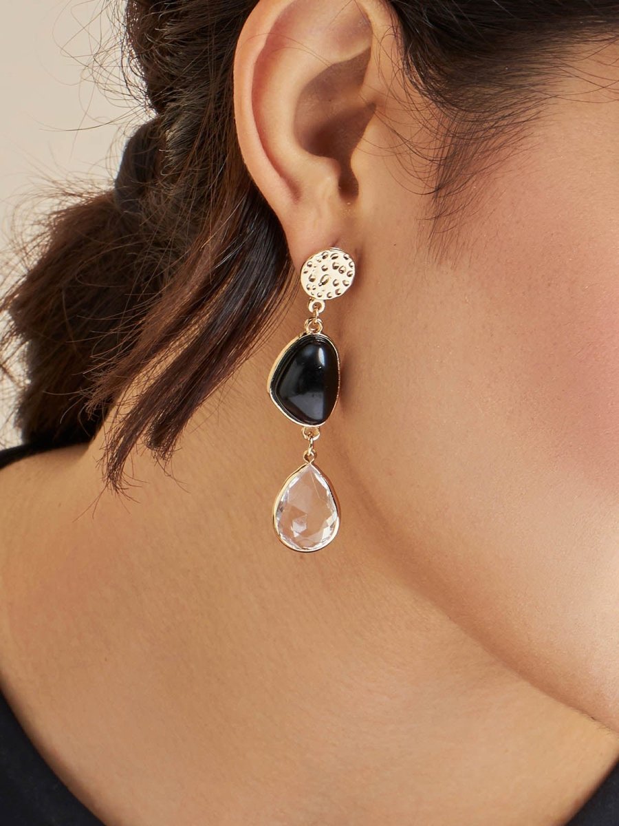Beruzu - Elegant Cascade Drop Earrings with Artistic Silver and Colorful Accents in Blue and Green - Beruzu Fashion