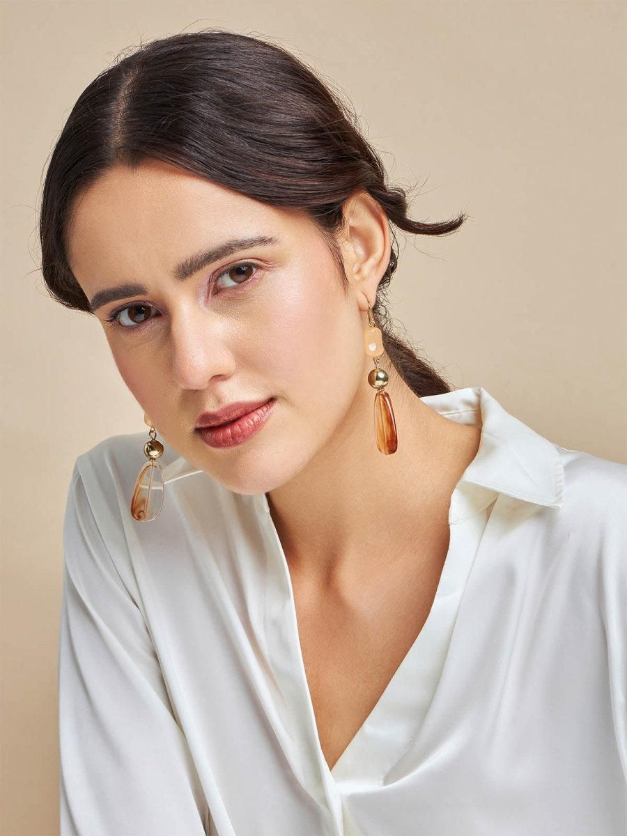 Beruzu - Elegant Gold Finish Earrings with Varied Textures