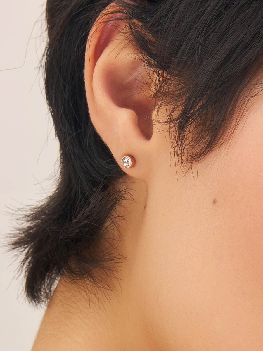 Beruzu - Gold Plated Earring Trio Combo Set: Heart, Diamond Stud, and Butterfly-Pearl Designs - Beruzu Fashion