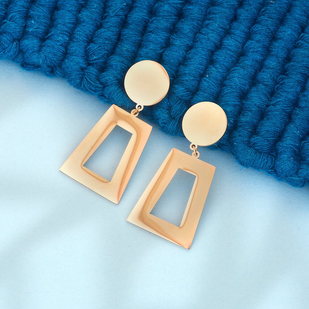 18k Gold Plated Architectural Cutout Earrings - Beruzu