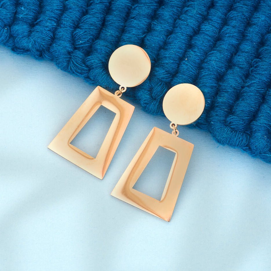 18k Gold Plated Architectural Cutout Earrings - Beruzu