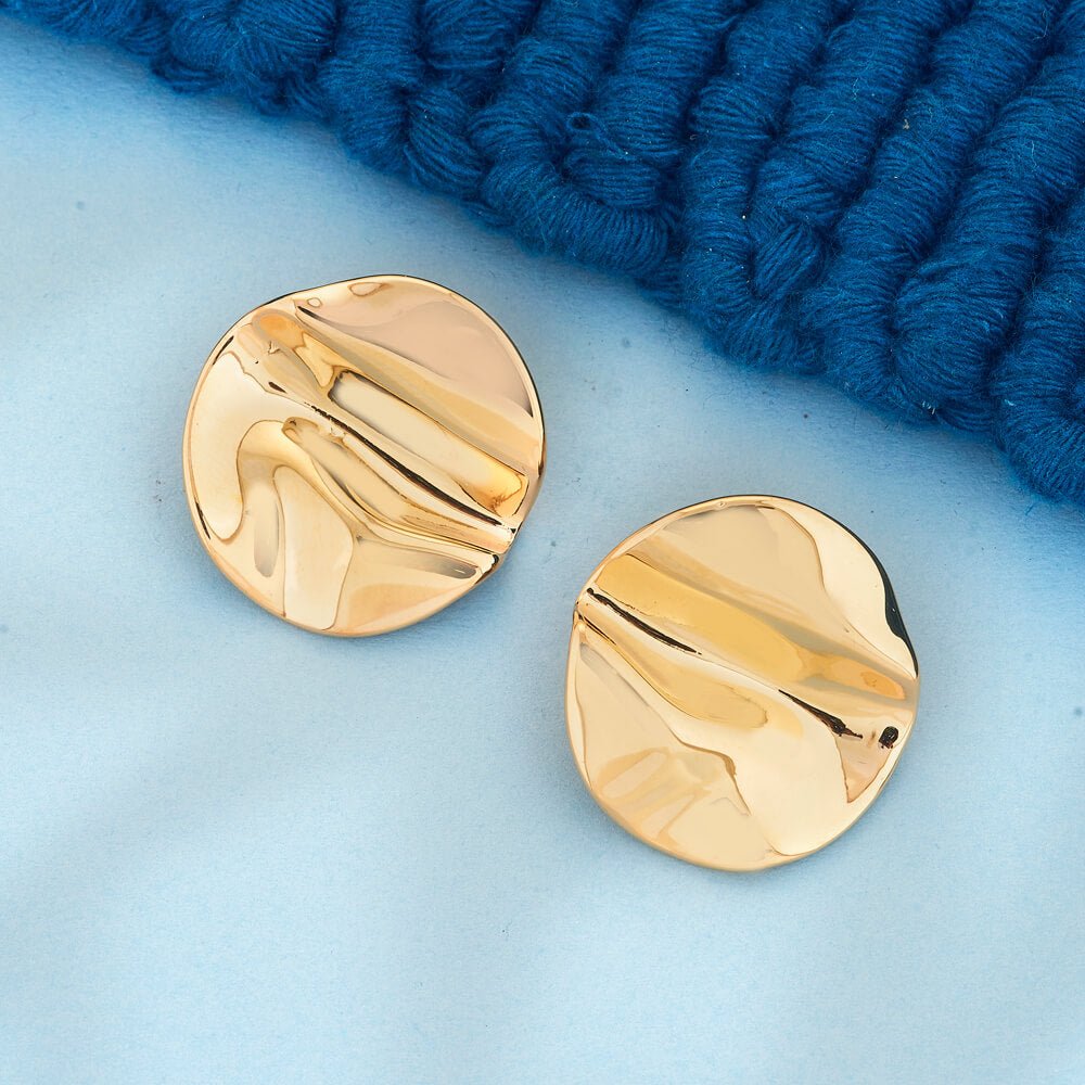 18k Gold Plated Disc Organic Earrings - Beruzu