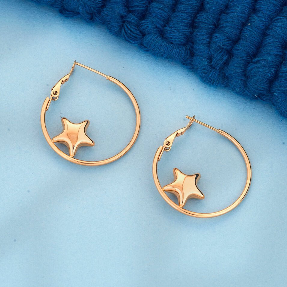 18k Gold Plated Sculptural Start Earrings - Beruzu