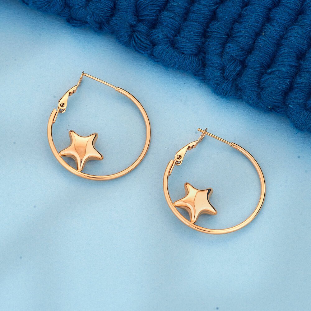 18k Gold Plated Sculptural Start Earrings - Beruzu