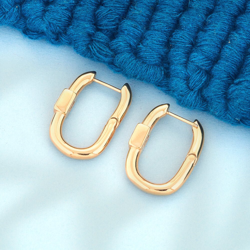 18k Gold Plated Sleek Huggie Earrings - Beruzu