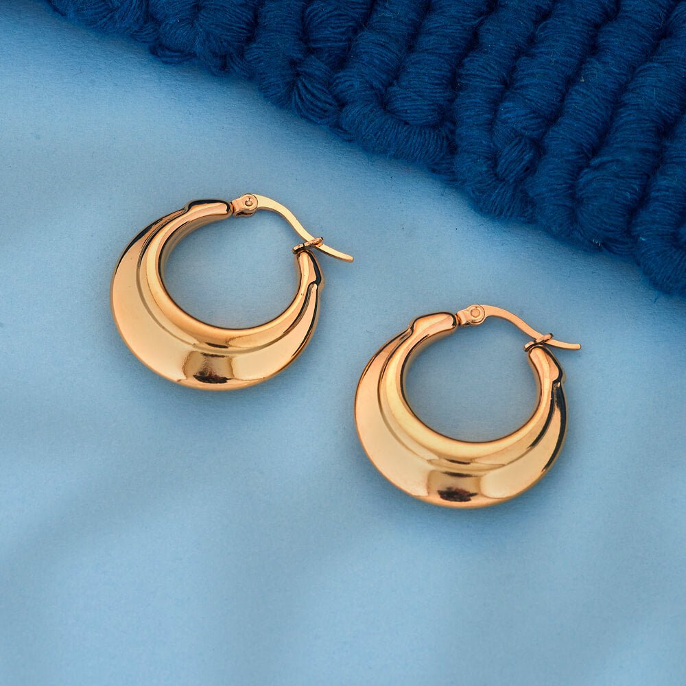 18k Gold PlatedClassic Crescent Earrings - Beruzu