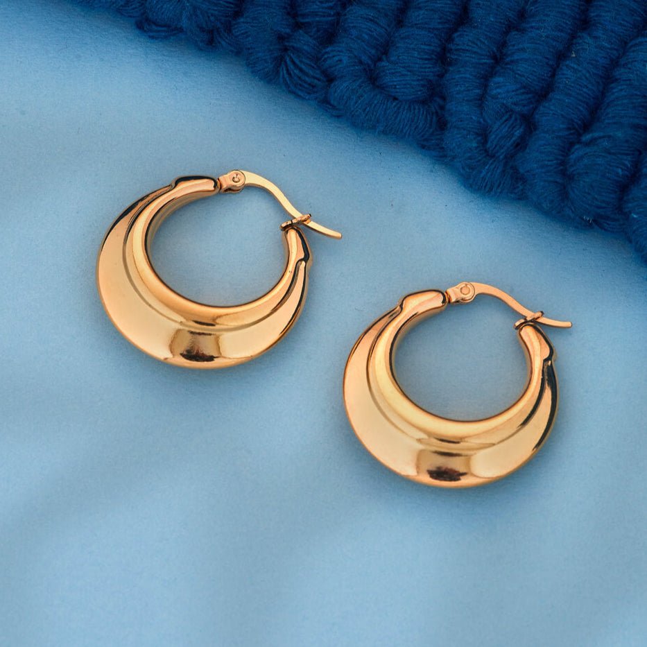 18k Gold PlatedClassic Crescent Earrings - Beruzu