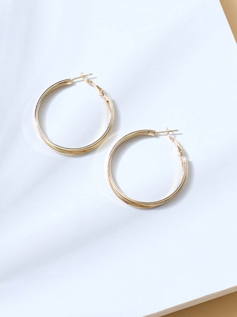 Beruzu - Interwoven Circular Gold Hoop Earrings