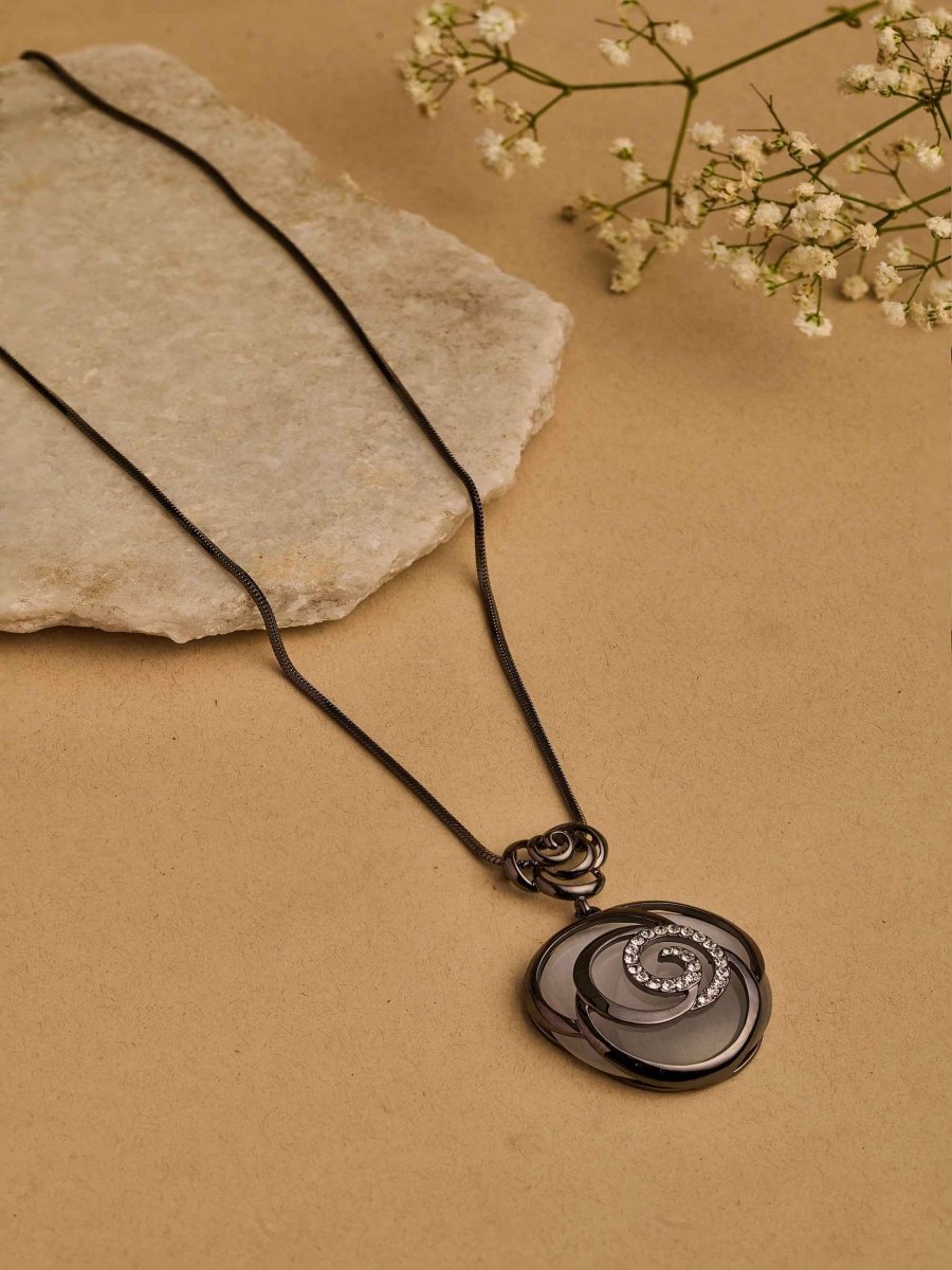 Beruzu Eclipse Bloom: Swirl Pendant Necklace - Beruzu