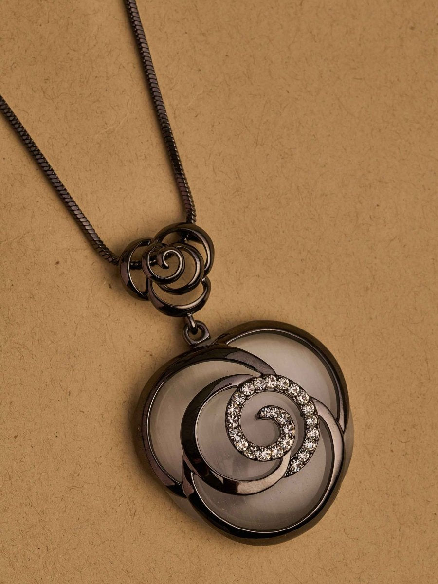 Beruzu Eclipse Bloom: Swirl Pendant Necklace - Beruzu