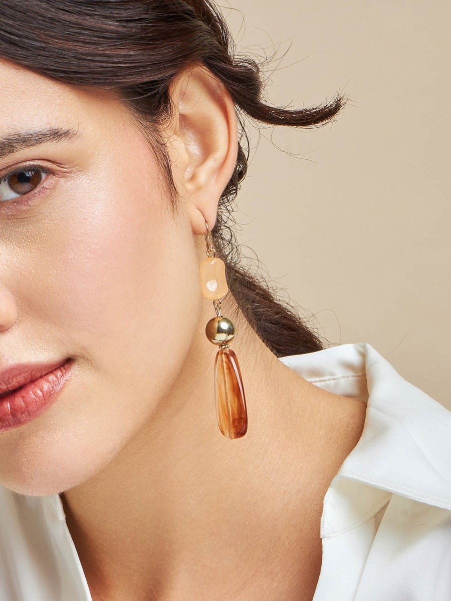 Beruzu - Elegant Gold Finish Earrings with Varied Textures