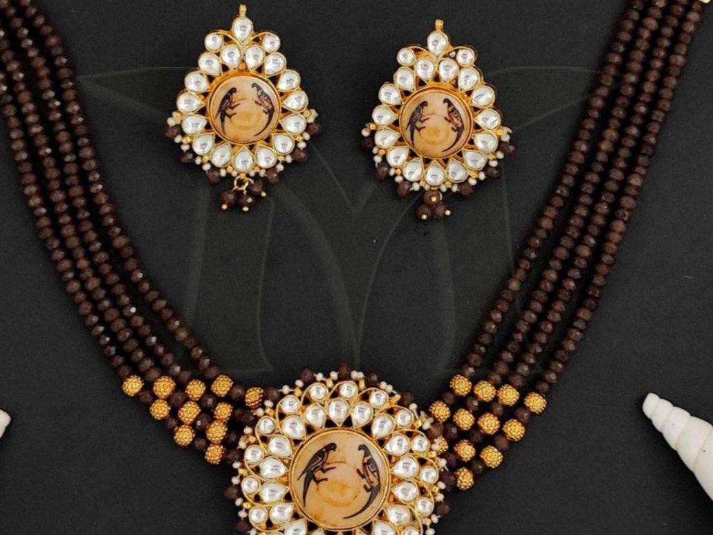 Beruzu - High Polish Kundan Bead Set - Beruzu