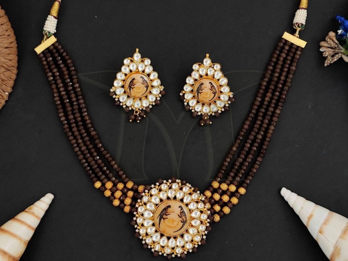 Beruzu - High Polish Kundan Bead Set - Beruzu