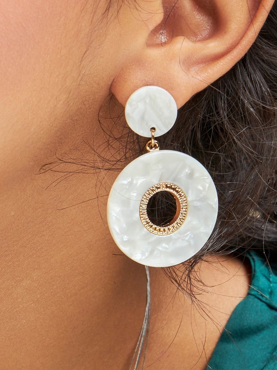 Beruzu - Indo-Western Marble Pattern Earrings - Exquisite & Trendy - Beruzu Fashion