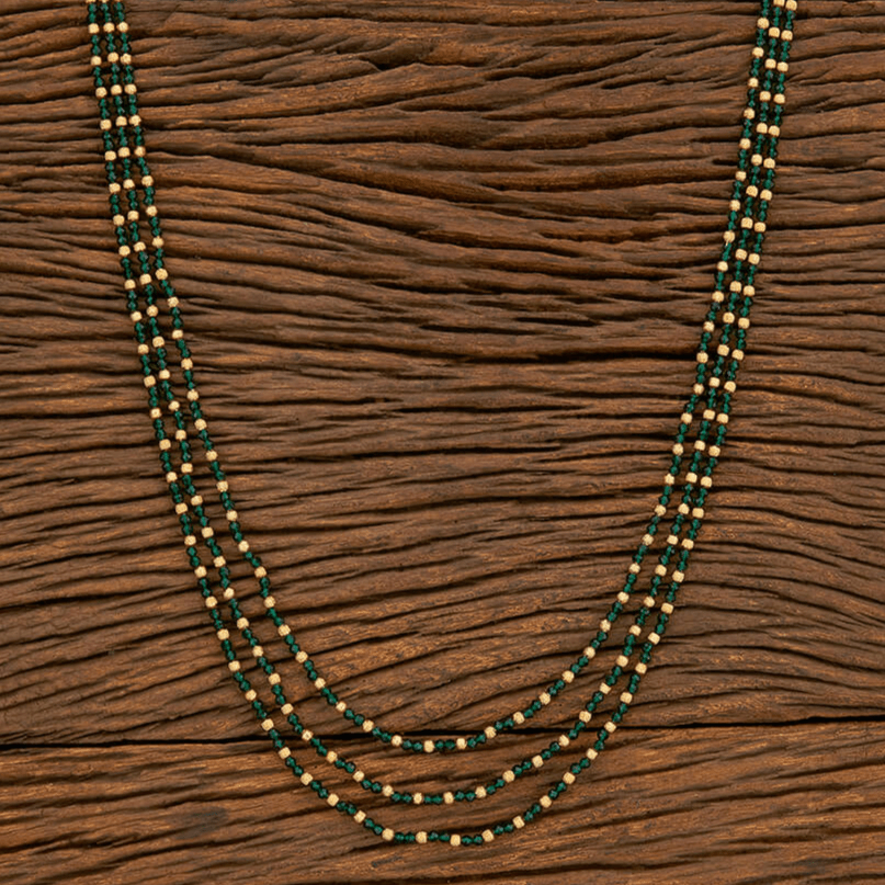 Beruzu - Multi - Layered Green Beaded Necklace with Gold - Toned Accents for Minimalist Elegance - Beruzu