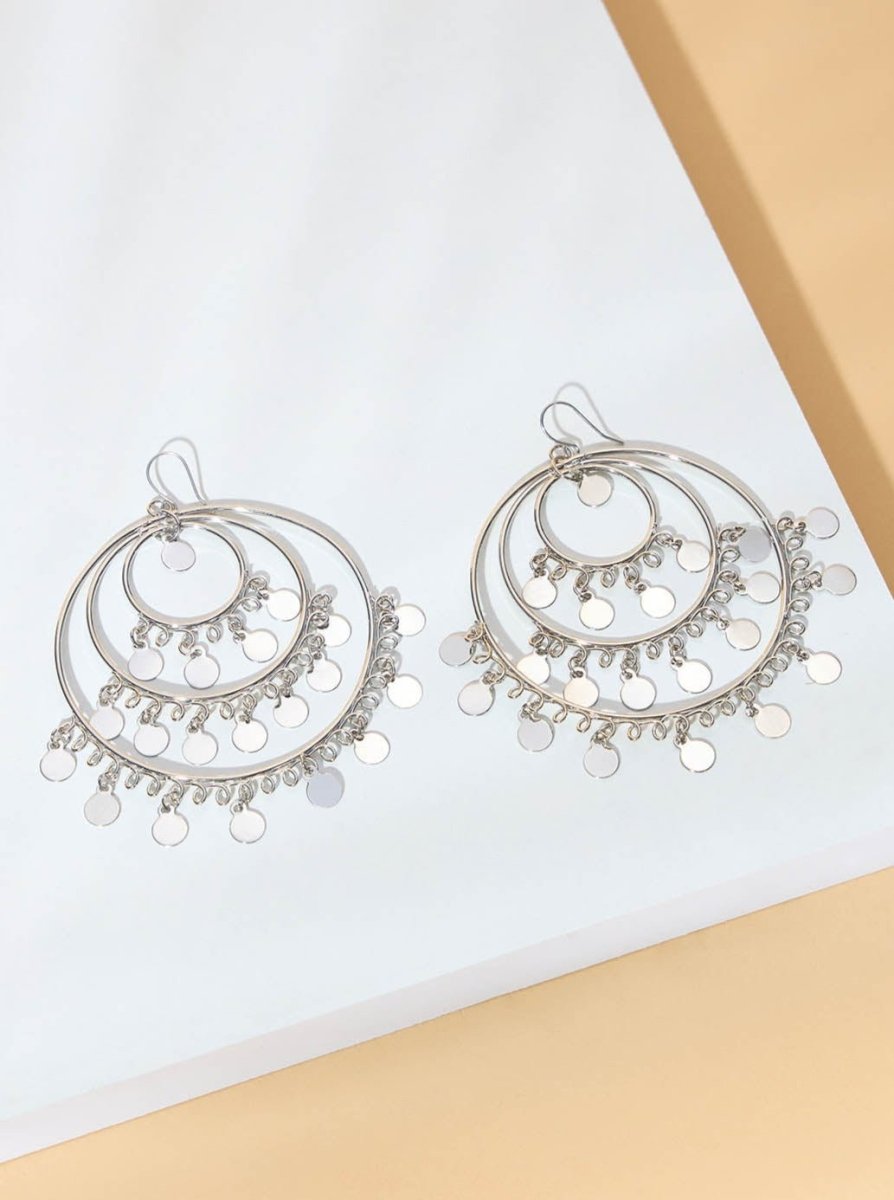 Beruzu - Nested Hoop Earrings with Charm Accents in Silver and Gold