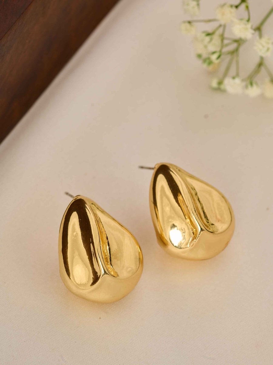 Beruzu Polished Gold Teardrop Earrings - Beruzu