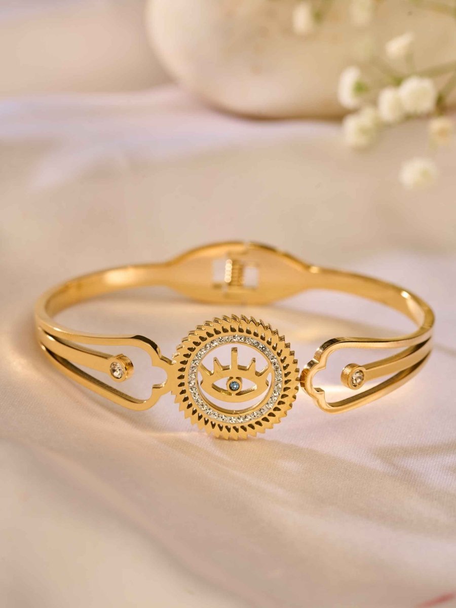 Beruzu Regal Eye of Protection Gold Bangle Bracelet