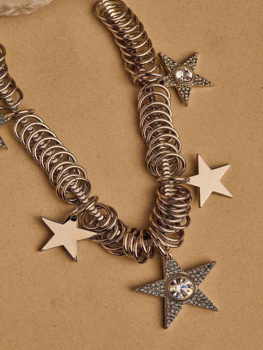 Beruzu Stellar Spark: Starburst Star Charm Necklace - Beruzu